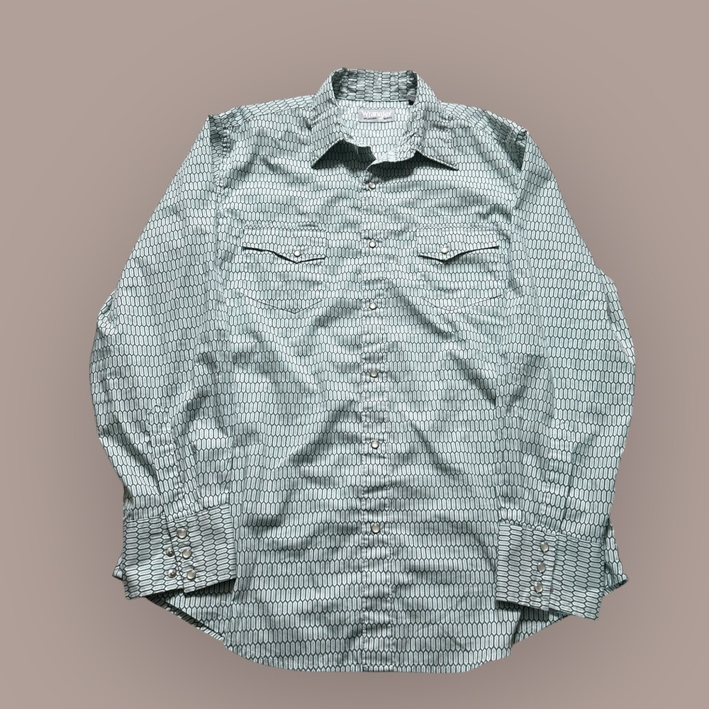 Wrangler Wrancher shirt men’s large pearl snap